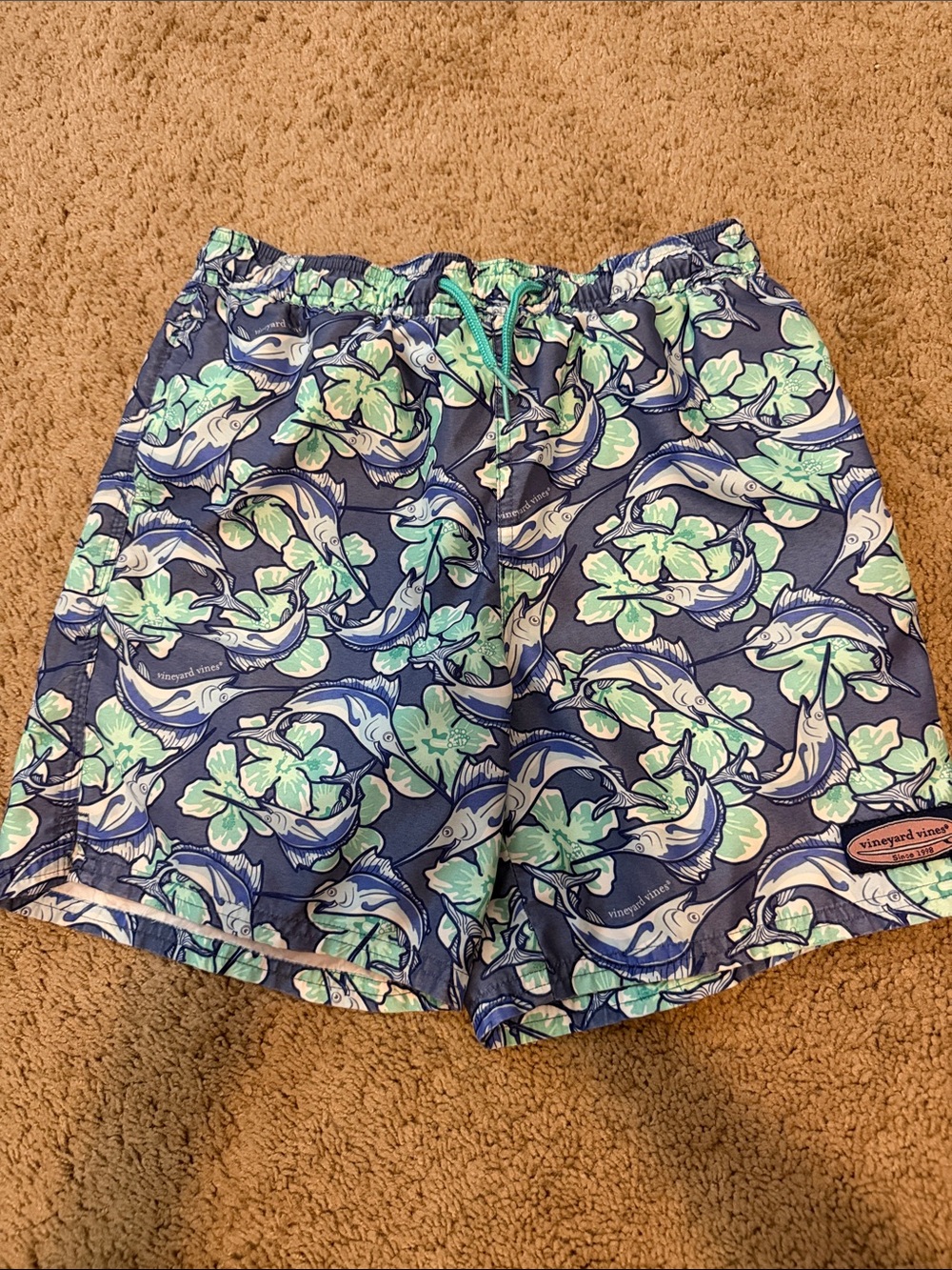 Vineyard vines, boys size medium, elastic drawstring, waist, swim trunks